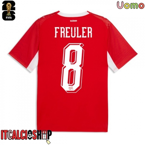 Svizzera Remo Freuler #8 Prima Maglia Mondiali 2026 Manica Corta